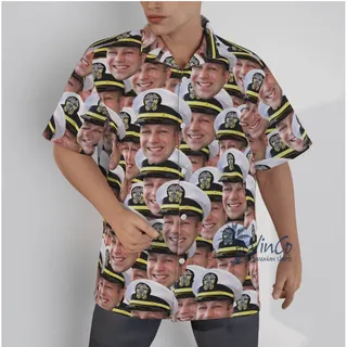 Custom Face Photo Veteran Hawaiian Shirts