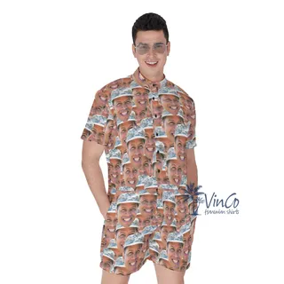 Funny Custom Face Soldier Military Men's Romper With Multiple Faces