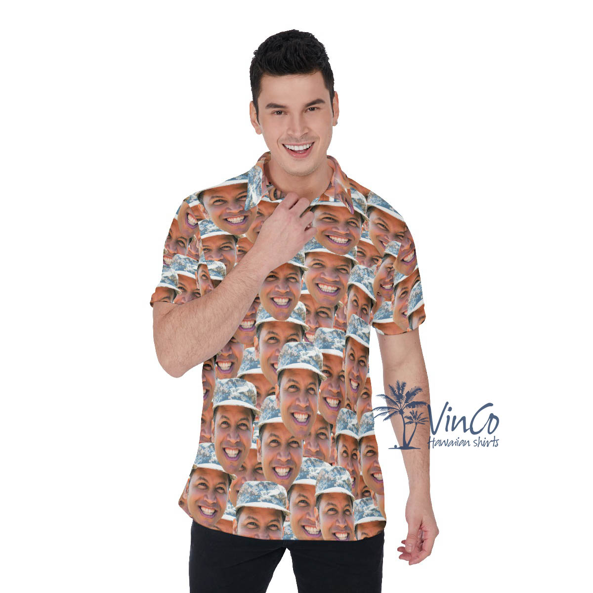 Custom Face Photo Military Polo Shirt For Men - variant image 1
