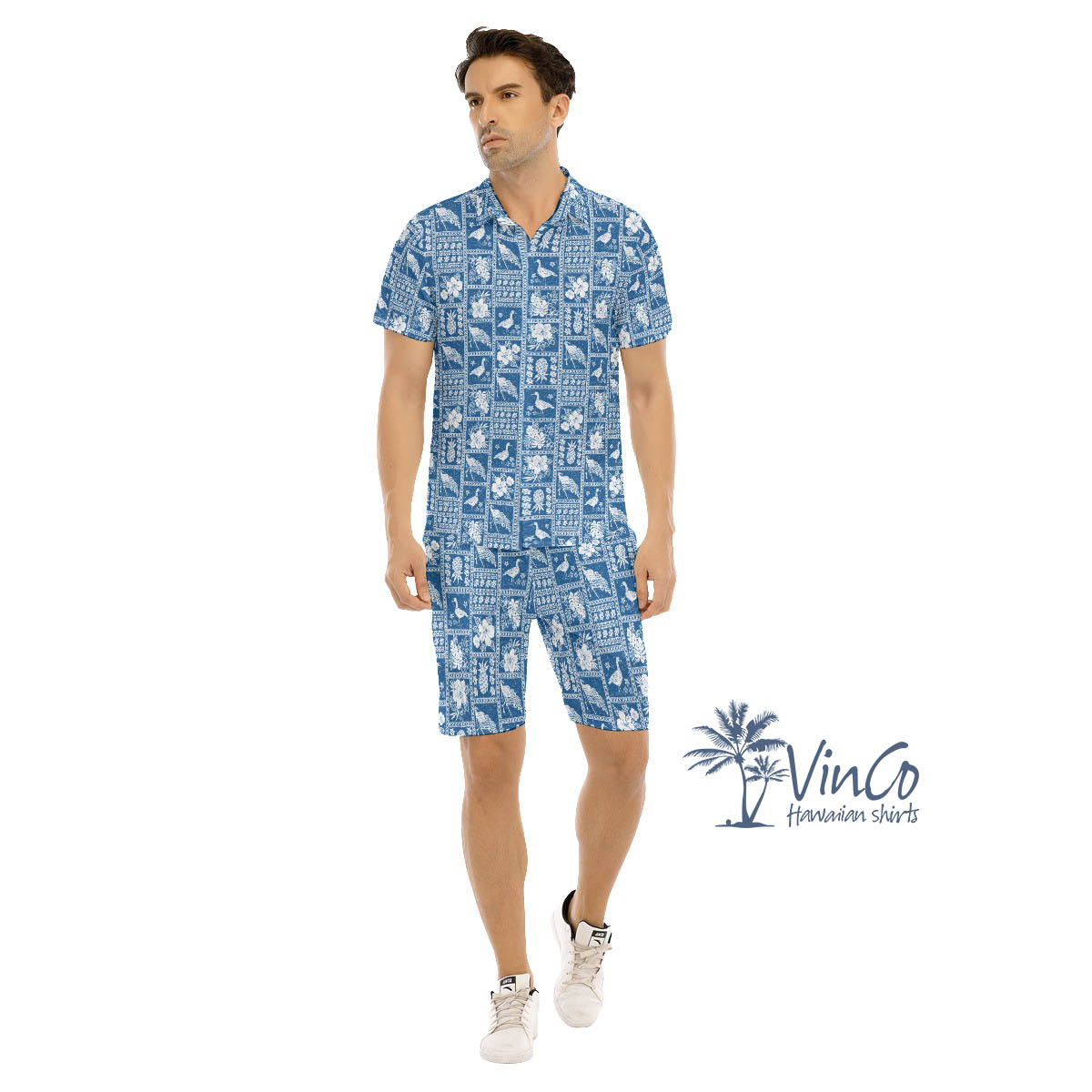 Set Vintage American Flag Nene Hawaiian Shirt And Shorts For Men - variant image 1