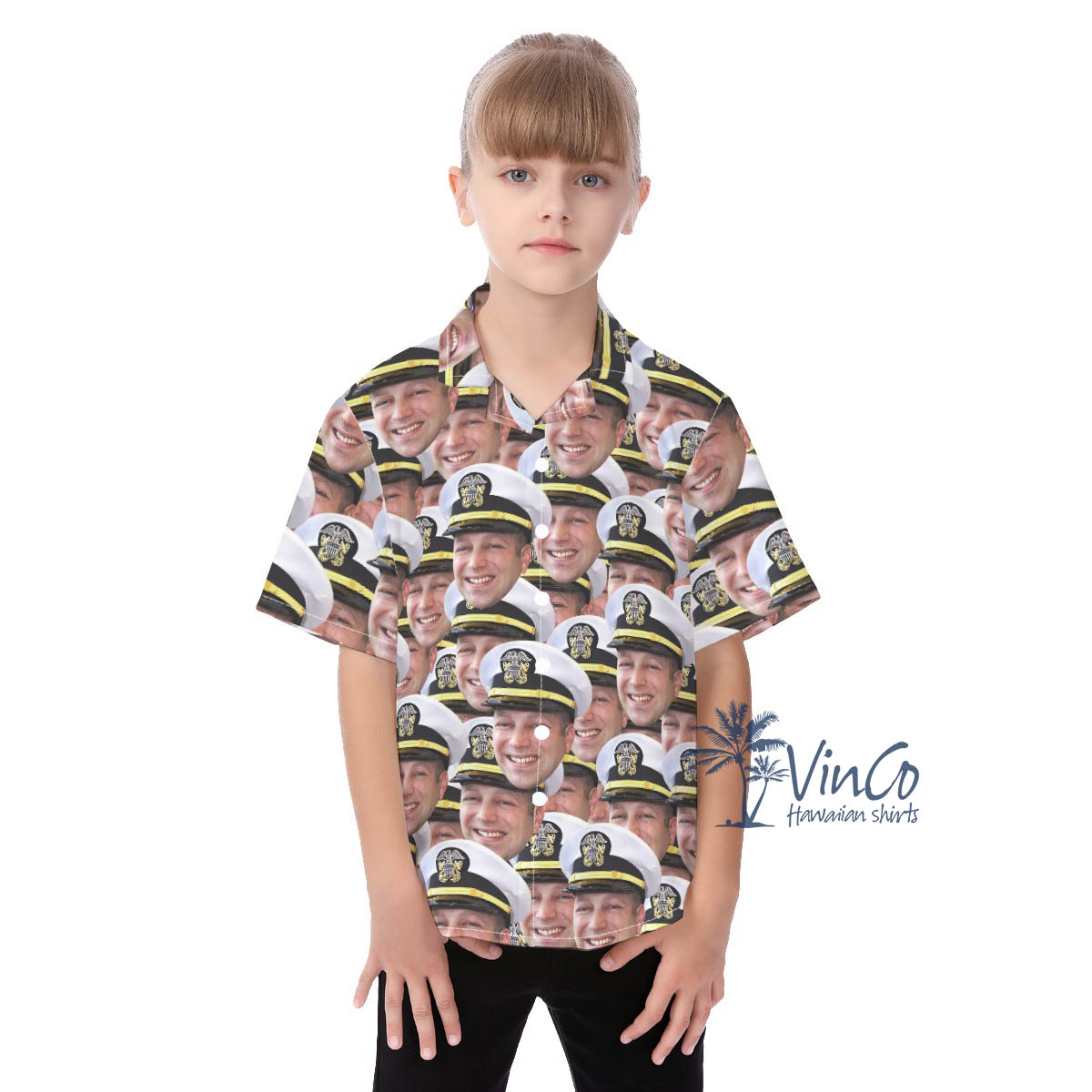 Custom Veteran Face Hawaiian Shirt For Kids - variant image 1