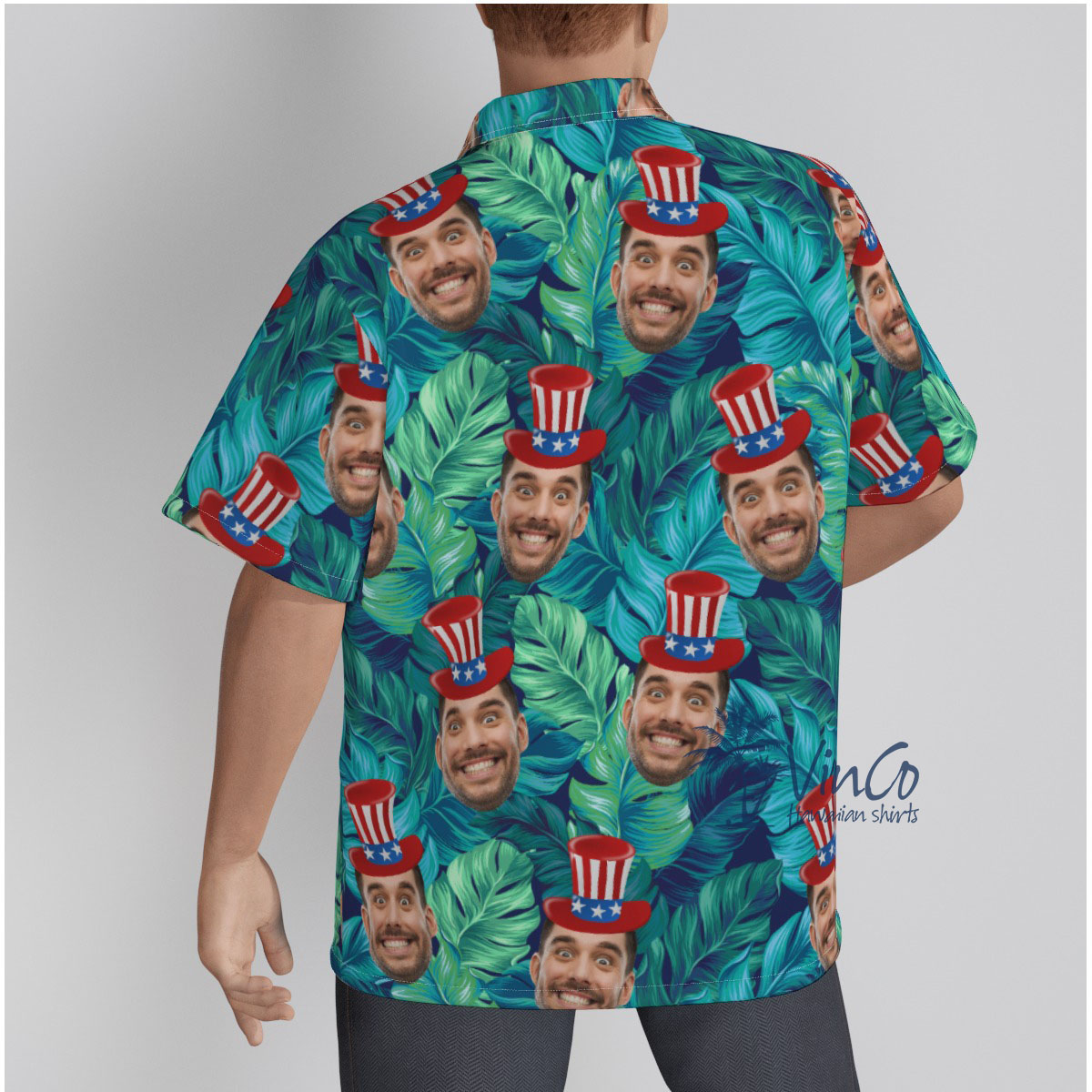 Custom Face With Hats Hawaiian Shirt For Men