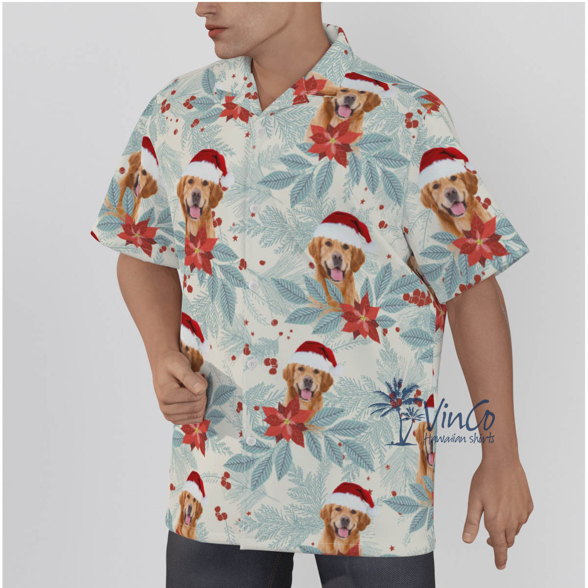 Custom Face Christmas Hawaiian Shirt For Men