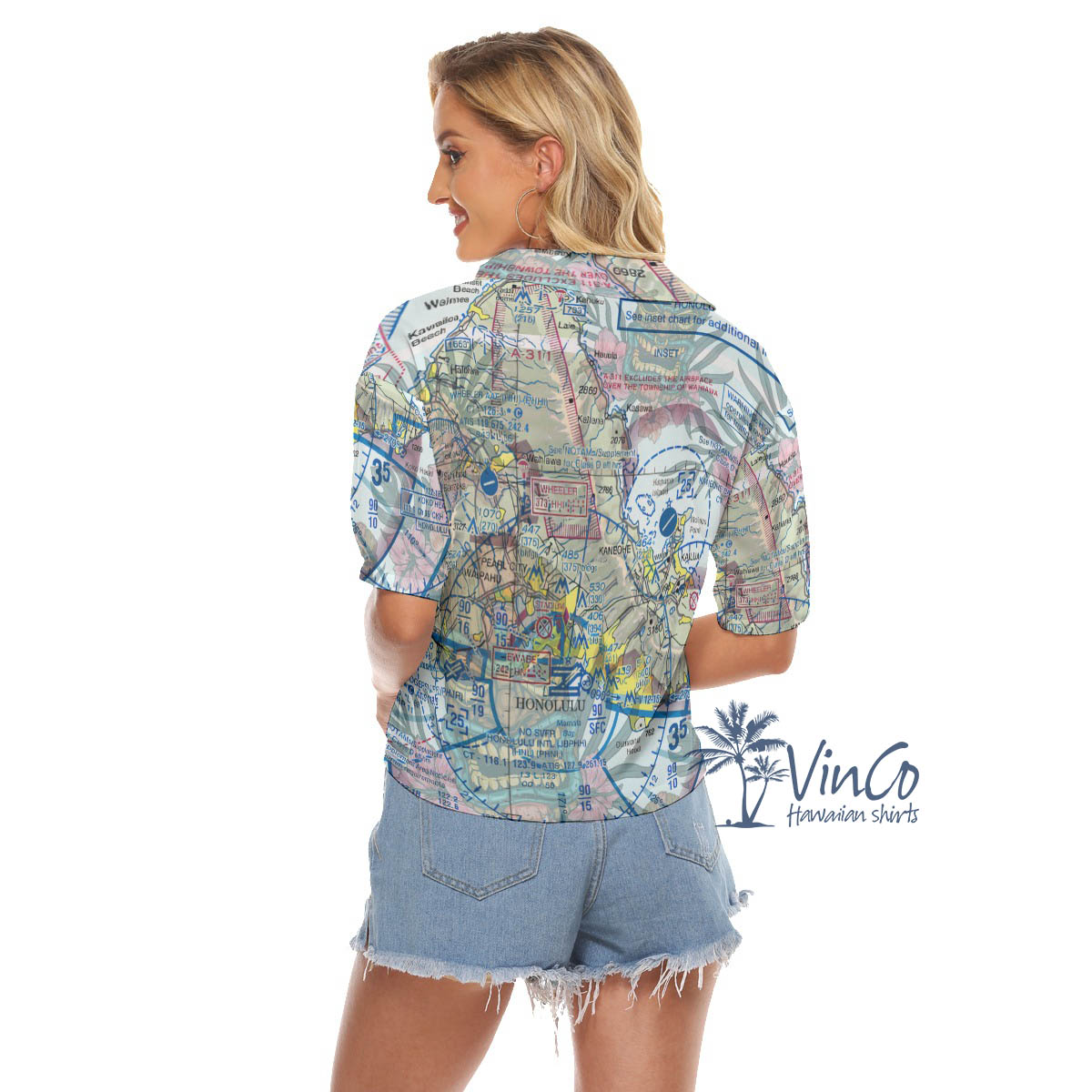 Hawaiian Island Map Aloha Crop Top Shirt For Women