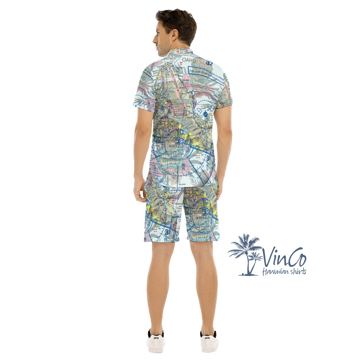 Set Island Map Tiki Hawaiian Shirt And Matching Shorts For Men