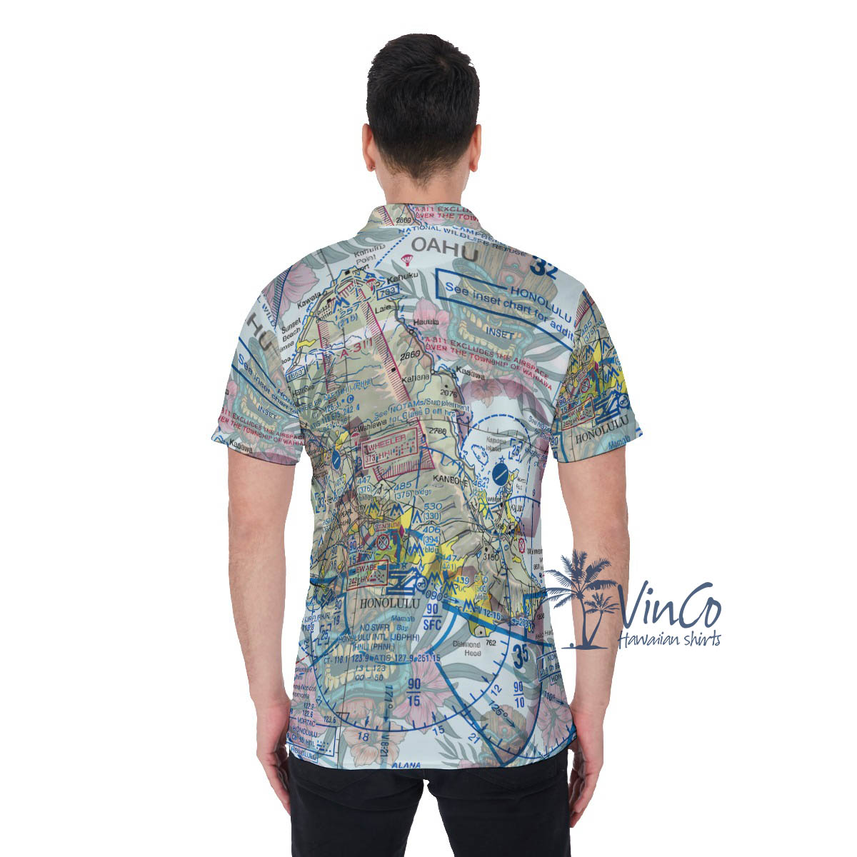 Hawaiian Map Tiki Golf Shirt