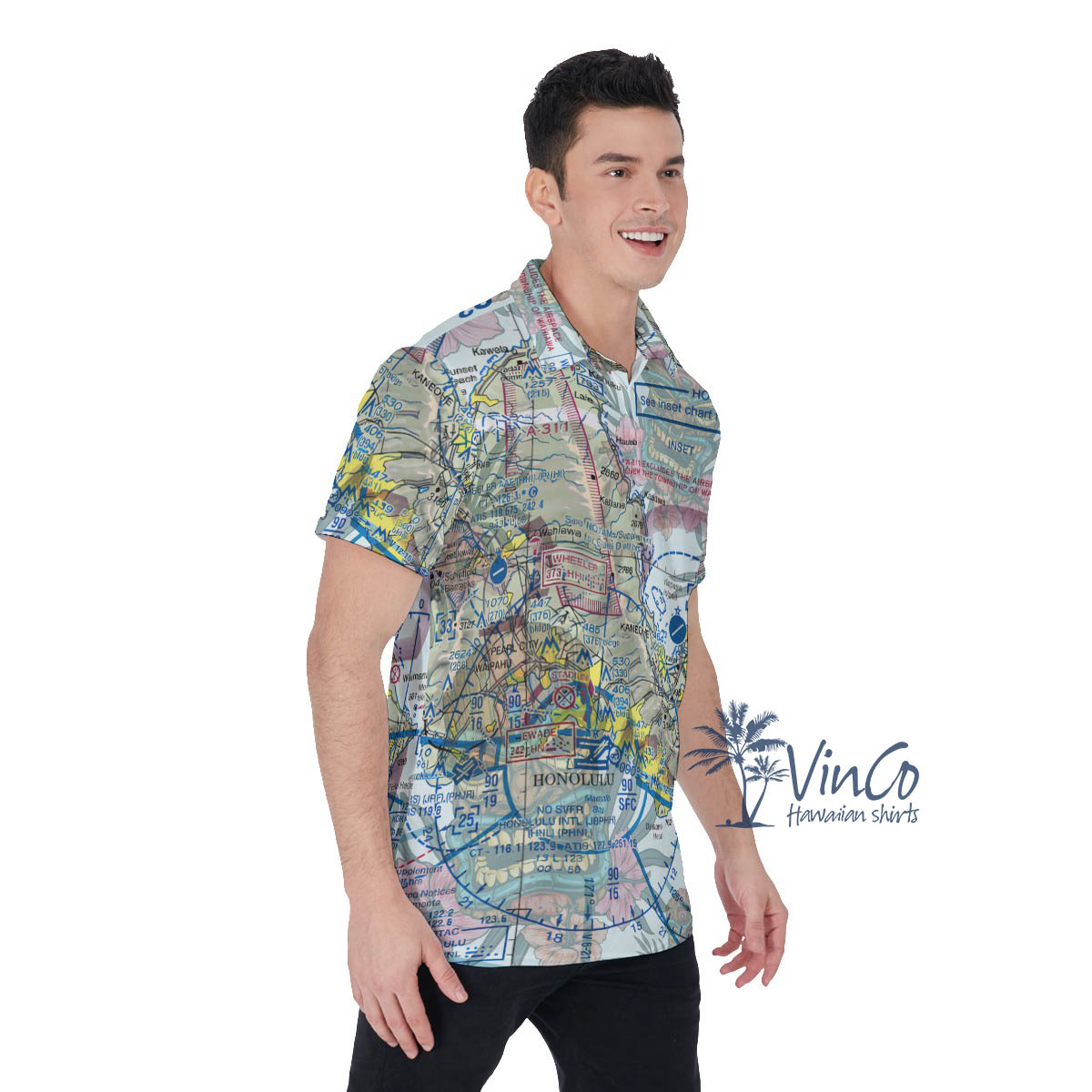 Hawaiian Map Tiki Golf Shirt
