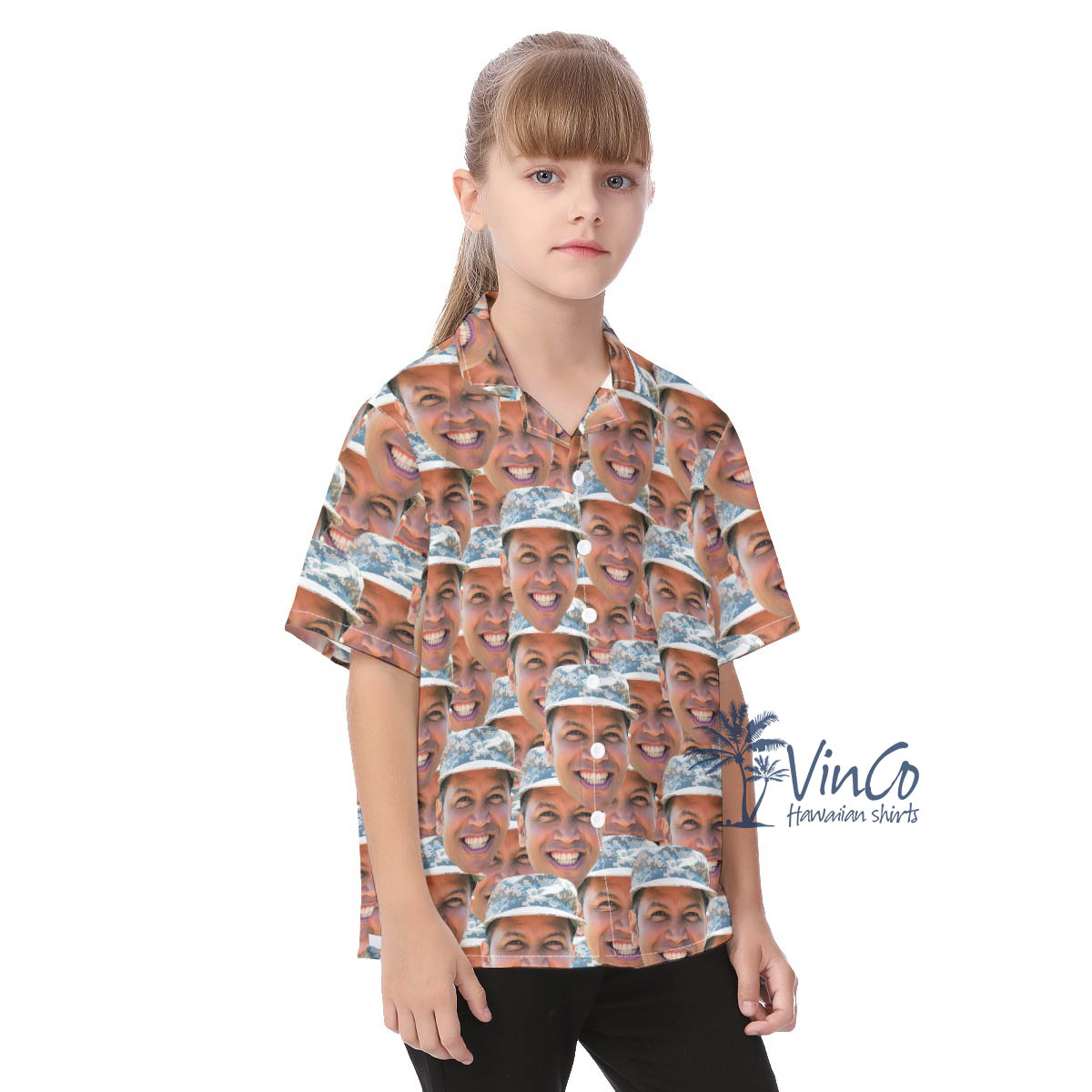 Custom Veteran Faces Hawaiian Shirt For Kids