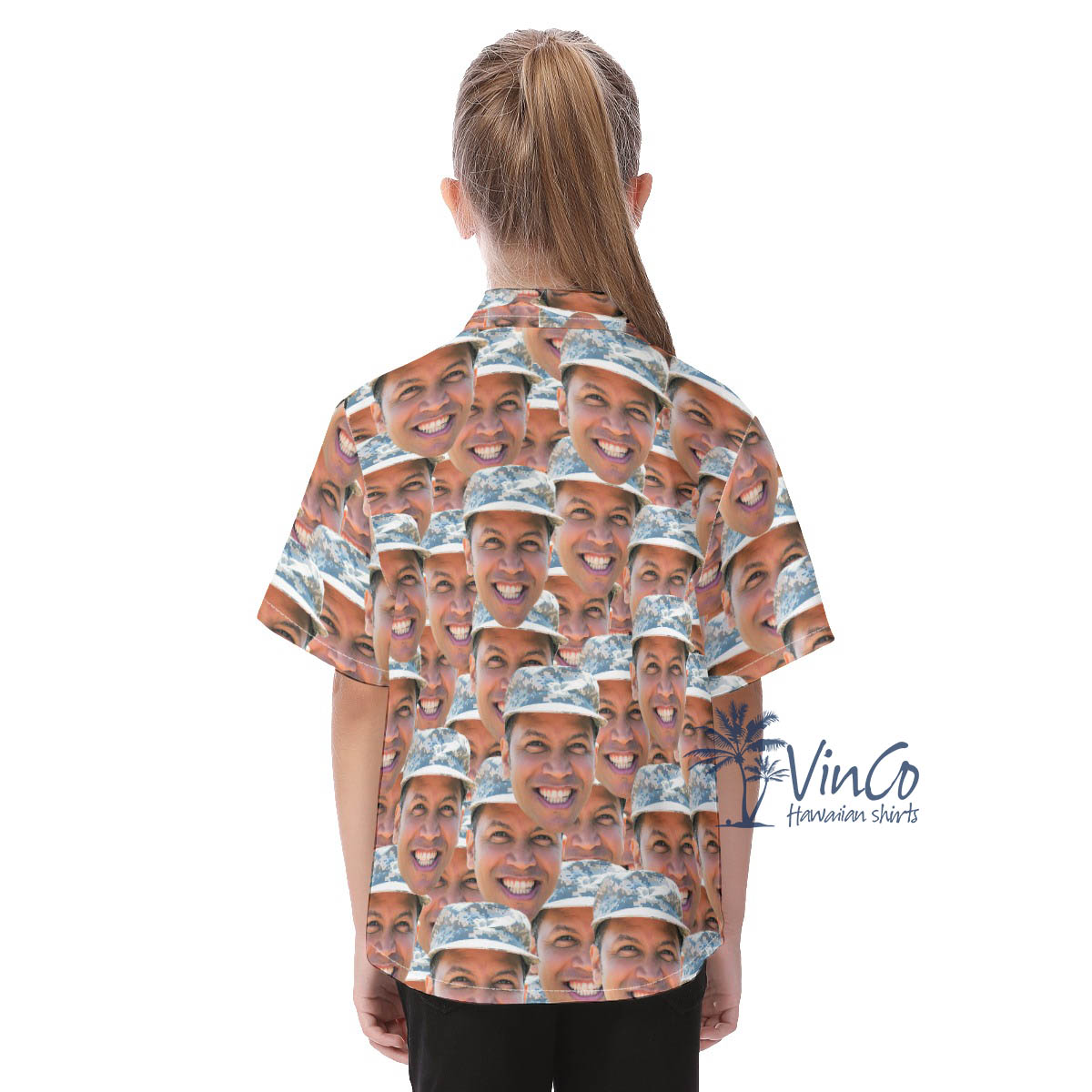 Custom Veteran Faces Hawaiian Shirt For Kids