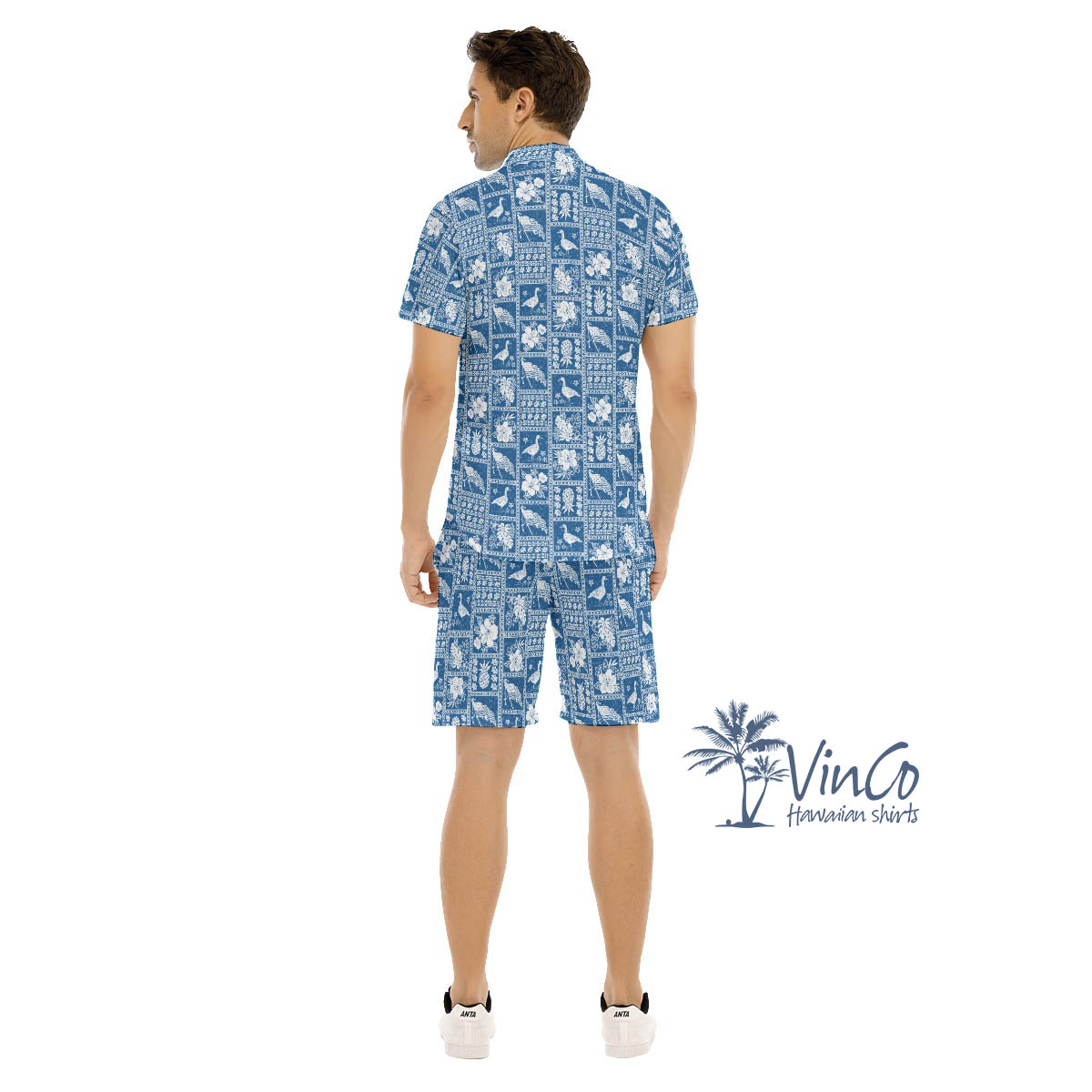 Set Vintage American Flag Nene Hawaiian Shirt And Shorts For Men