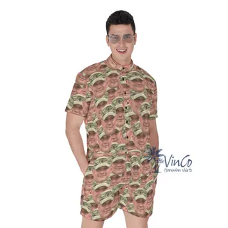 Custom Face Veteran Military Men's Romper