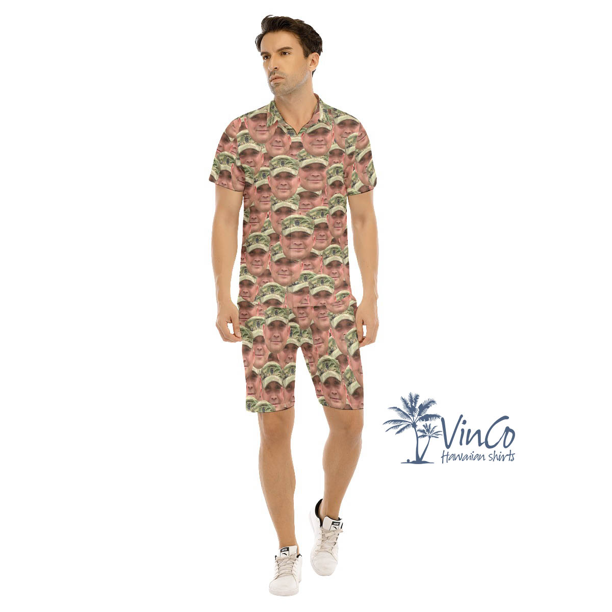 Custom Military Hawaiian Shirt Shorts With Multiple Faces For Men - variant image 1