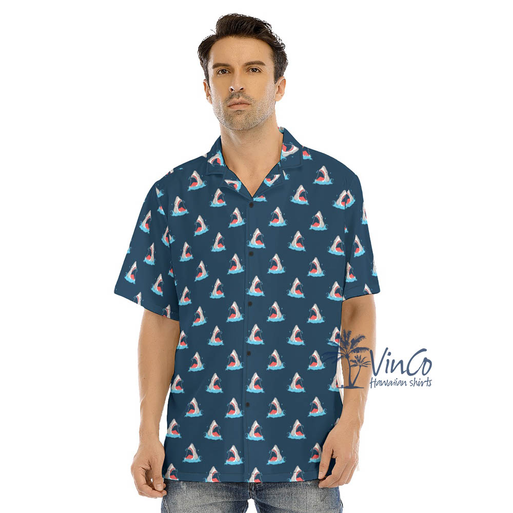 Shark Navy Summer Button Shirt For Men - variant image 1