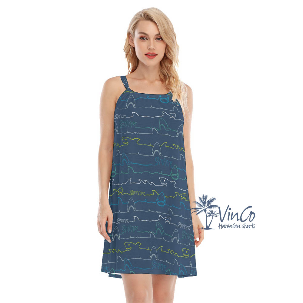 Shark Navy Hawaiian Dress For Women - variant image 1