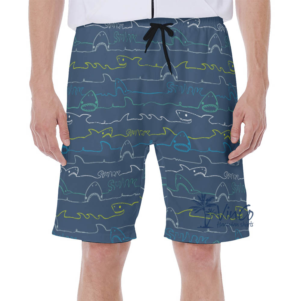 Navy Shark Swim Trunks For Men - variant image 1