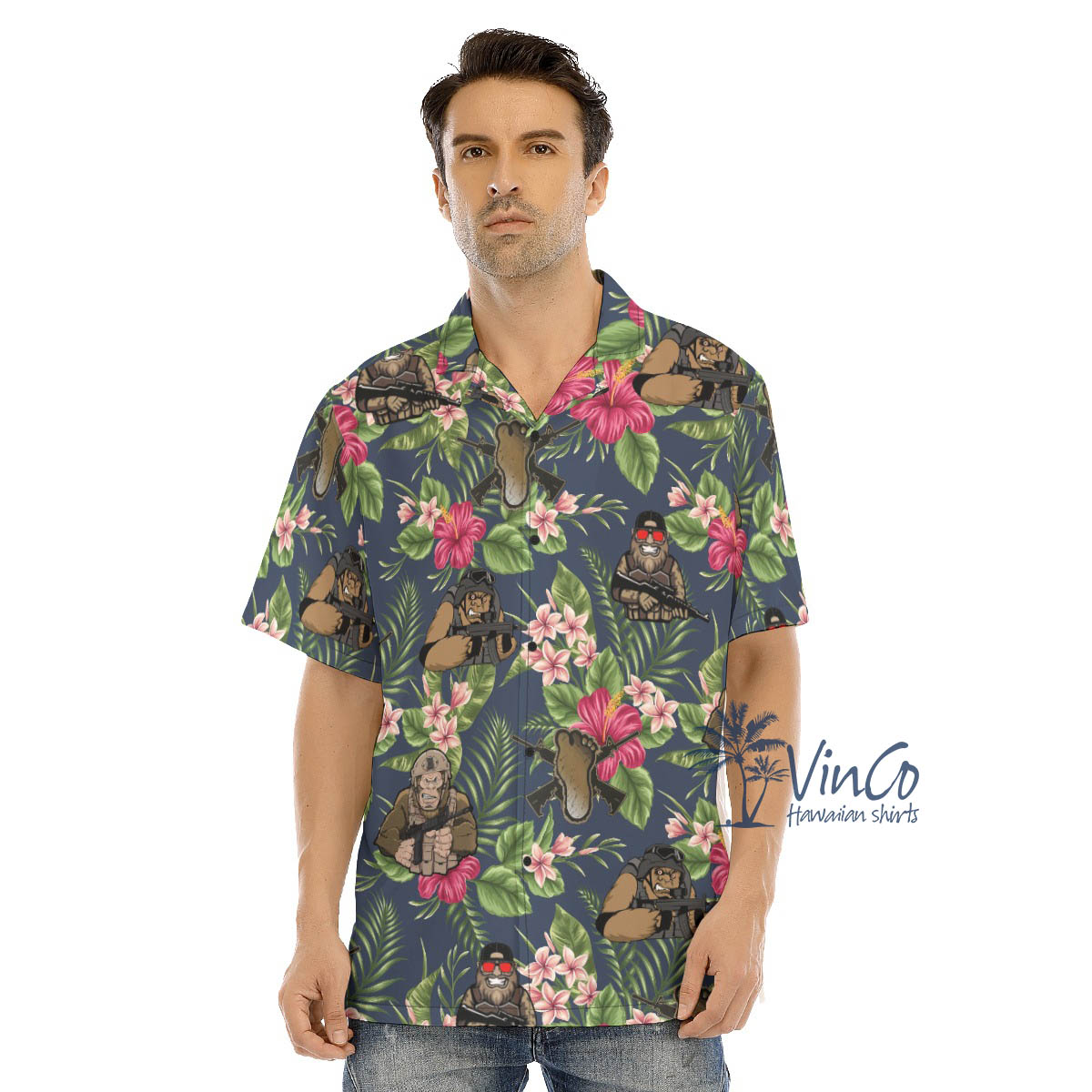 Funny Bigfoot Tacticals Hawaiian Shirt - variant image 1