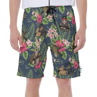 Floral Bigfoot Tacticals Hawaiian Swim Trunks For Men