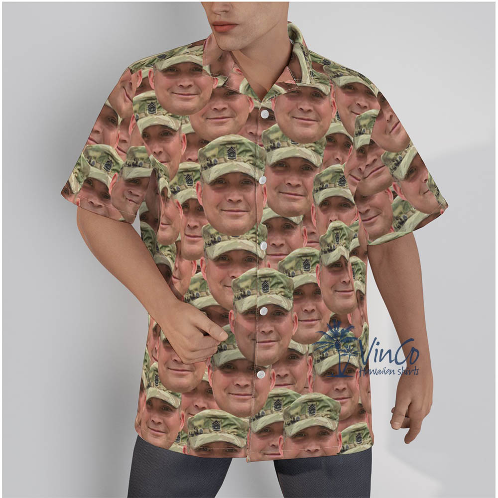 Veteran Soldier Custom Hawaiian Shirt With Multiple Faces For Men - variant image 1