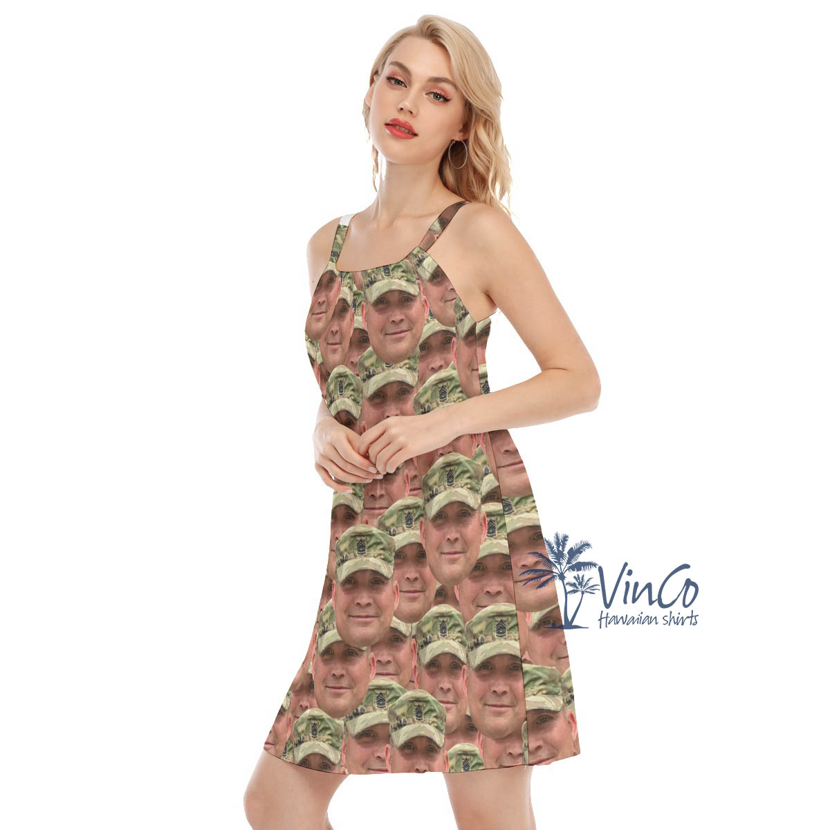 Custom Face Military Women's Hawaiian Dress