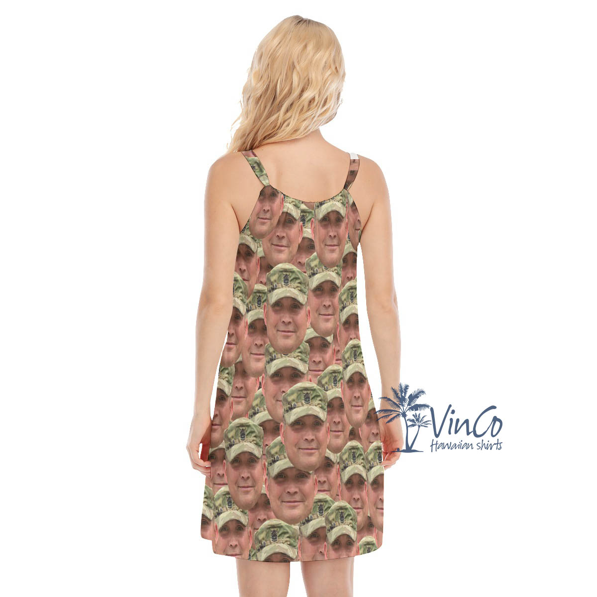 Custom Face Military Women's Hawaiian Dress