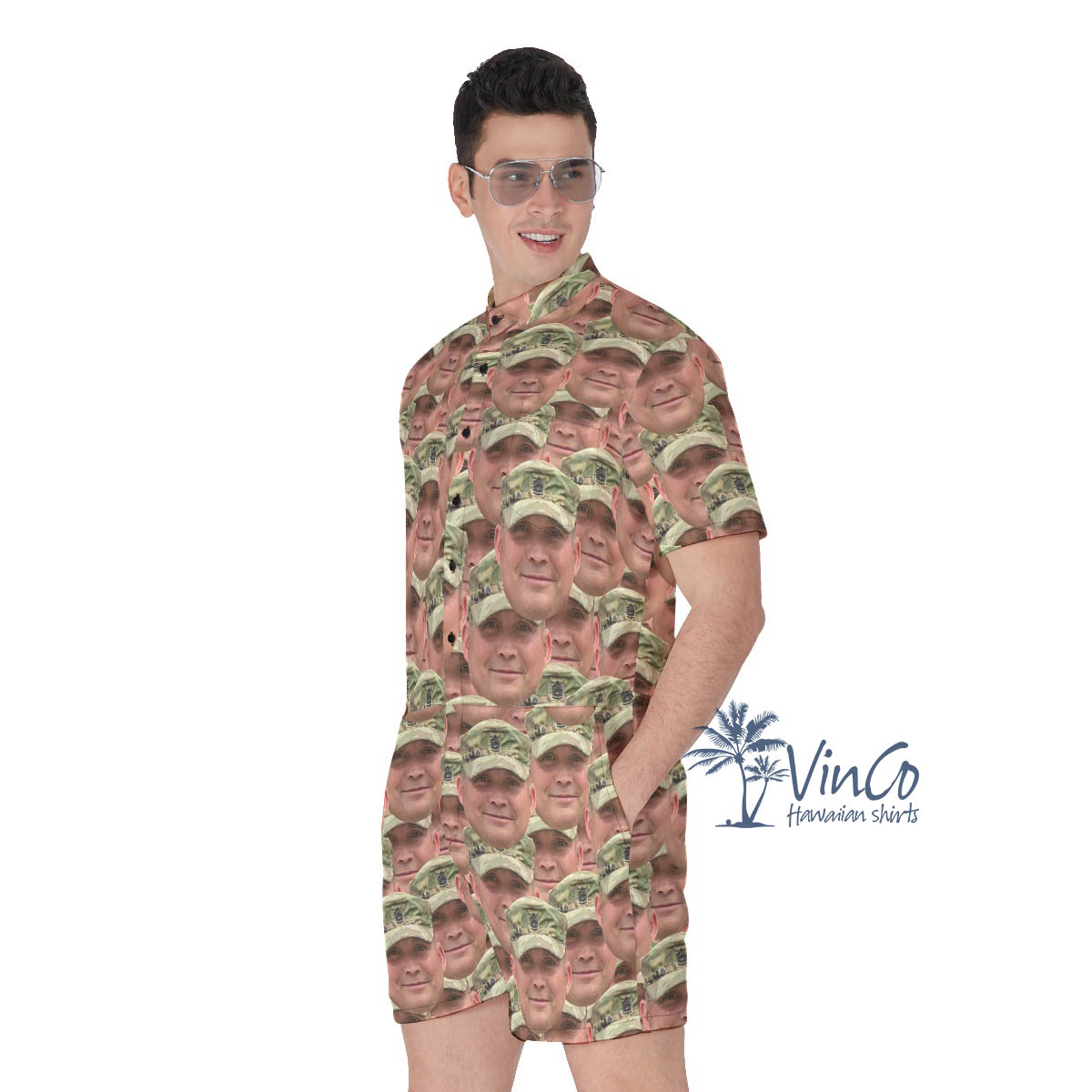 Custom Face Veteran Military Men's Romper