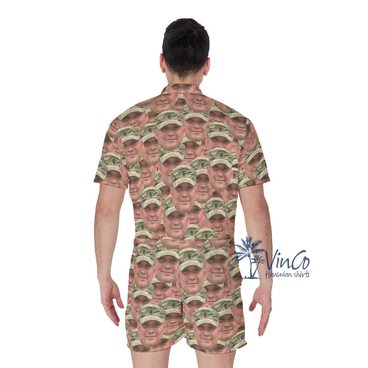 Custom Face Veteran Military Men's Romper