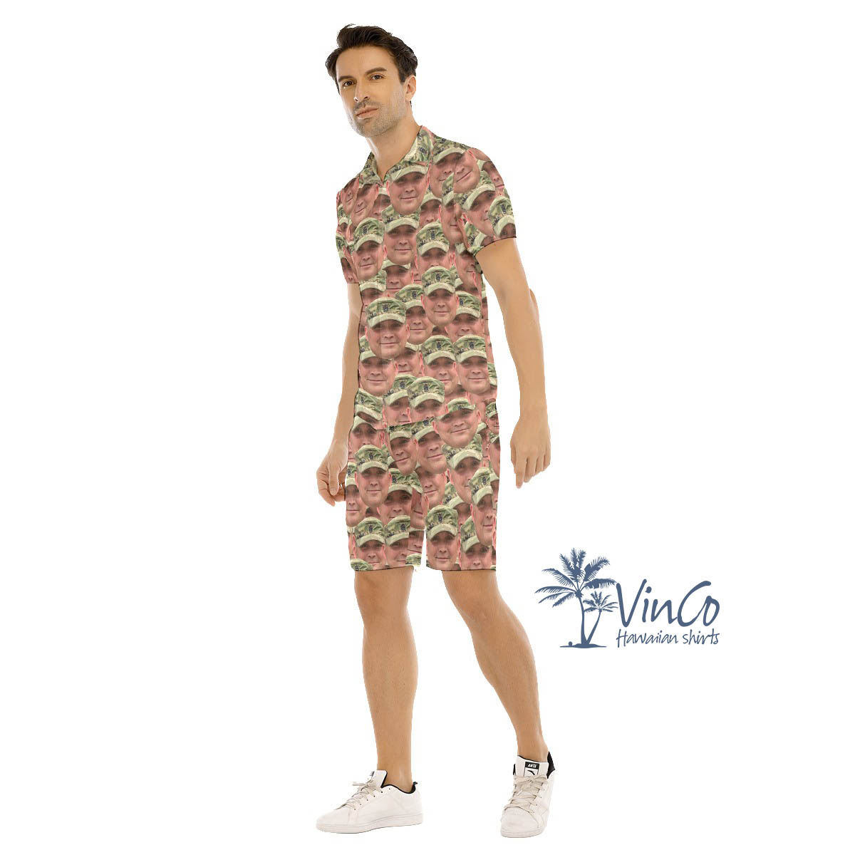 Custom Military Hawaiian Shirt Shorts With Multiple Faces For Men