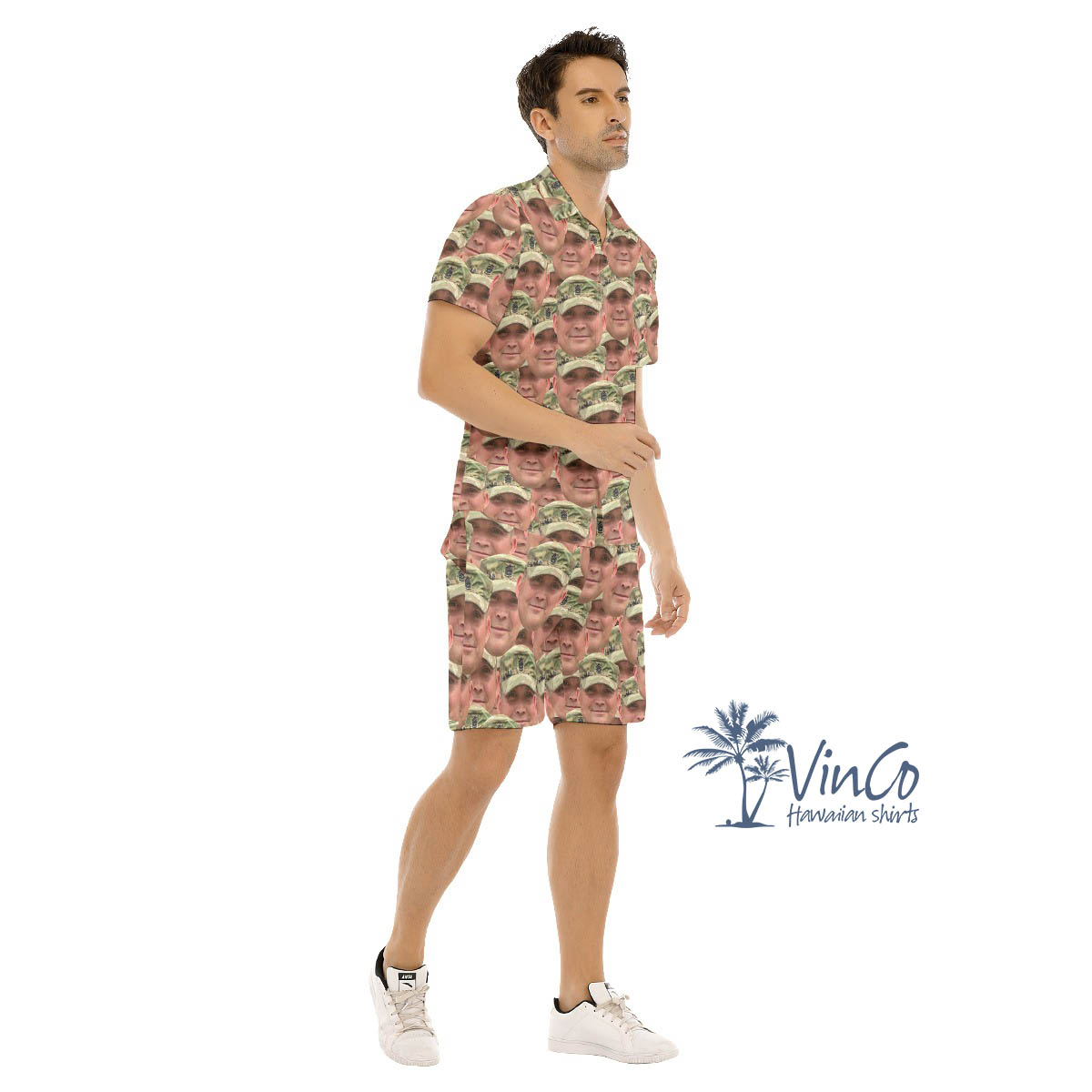 Custom Military Hawaiian Shirt Shorts With Multiple Faces For Men