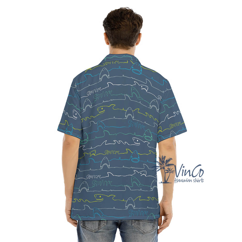 Men's Shark Print Hawaiian Shirt