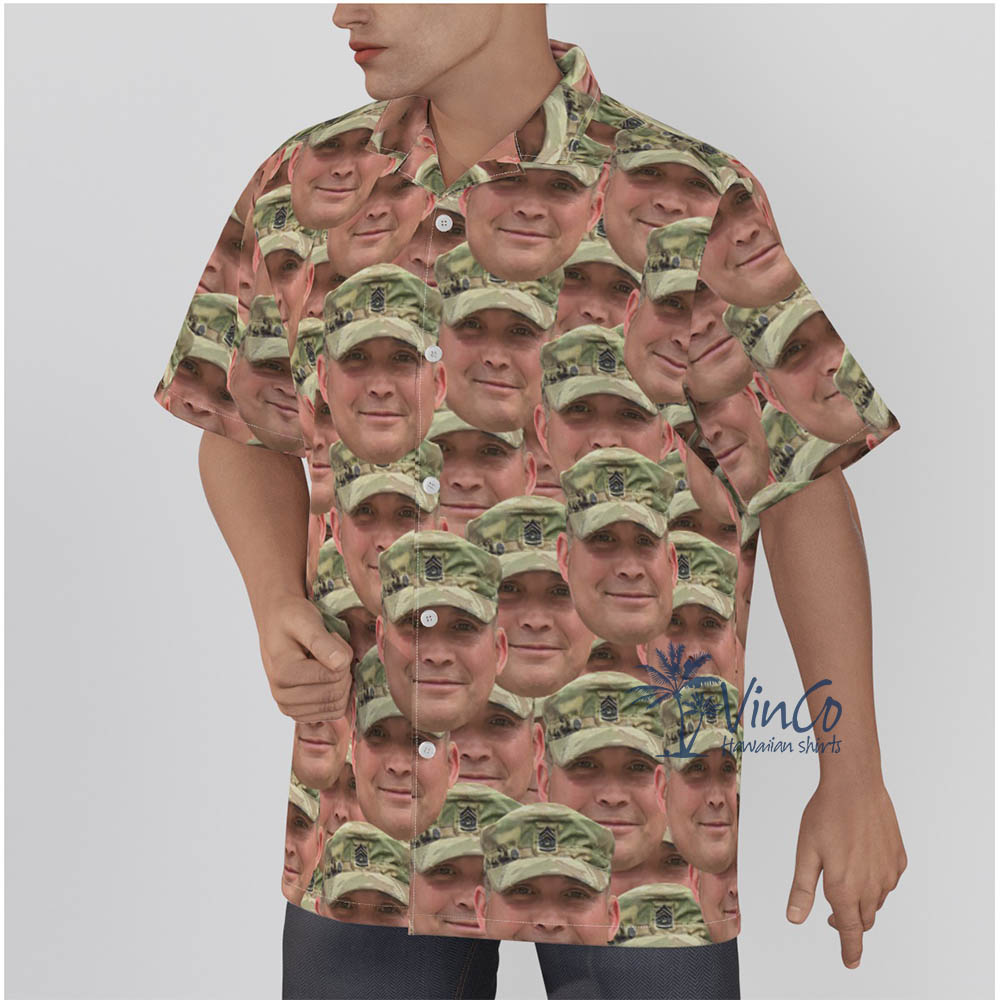 Veteran Soldier Custom Hawaiian Shirt With Multiple Faces For Men