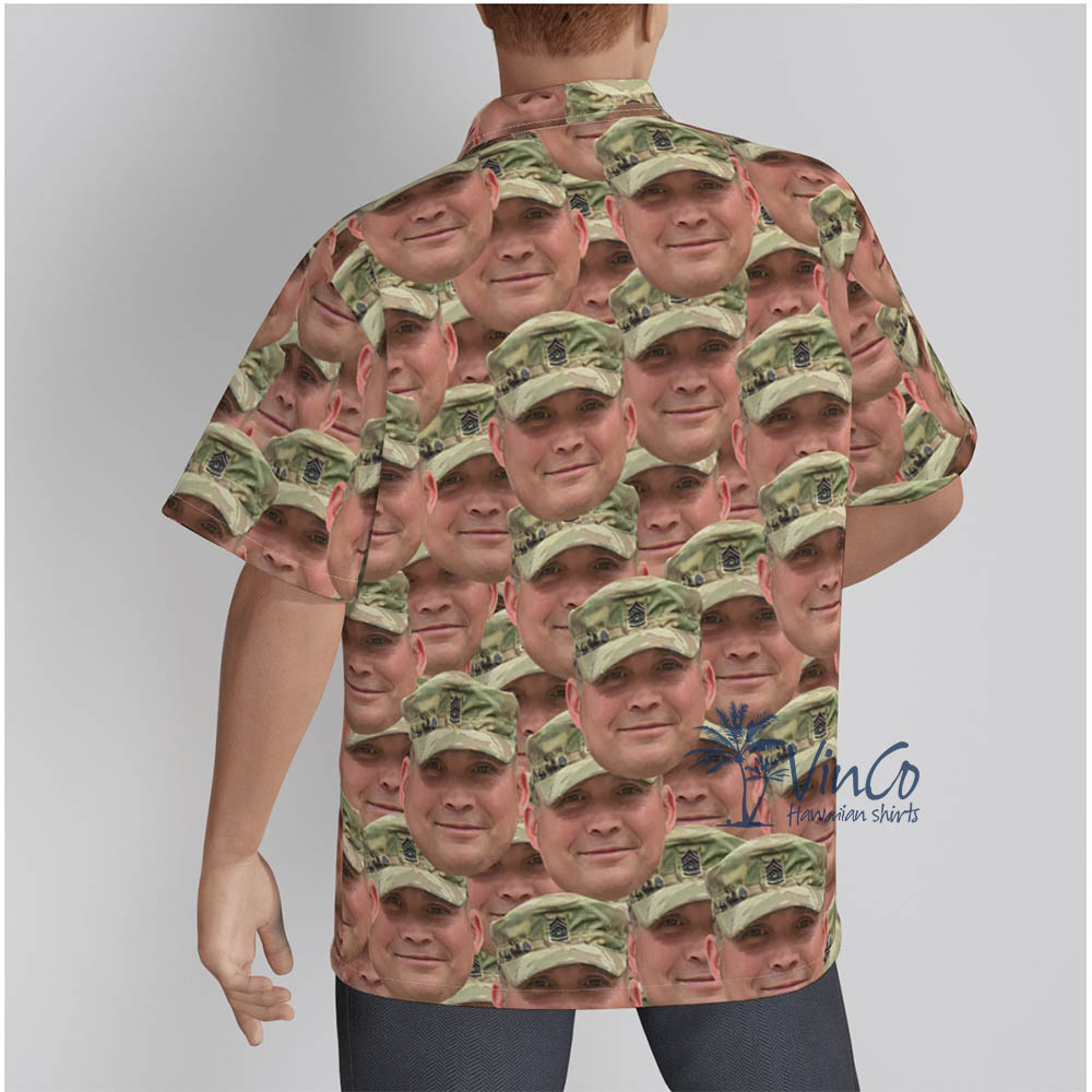 Veteran Soldier Custom Hawaiian Shirt With Multiple Faces For Men
