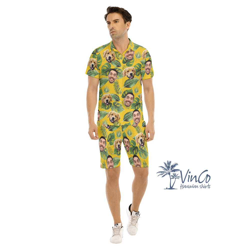 Tropical Custom Multiple Face Hawaiian Shirt Set For Men - variant image 1