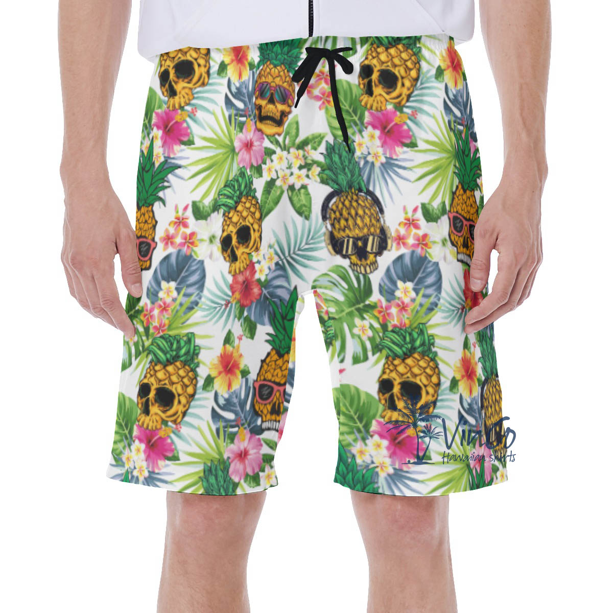 Funny Skull Pineapple Tropical Hawaiian Swimwear For Summer - variant image 1