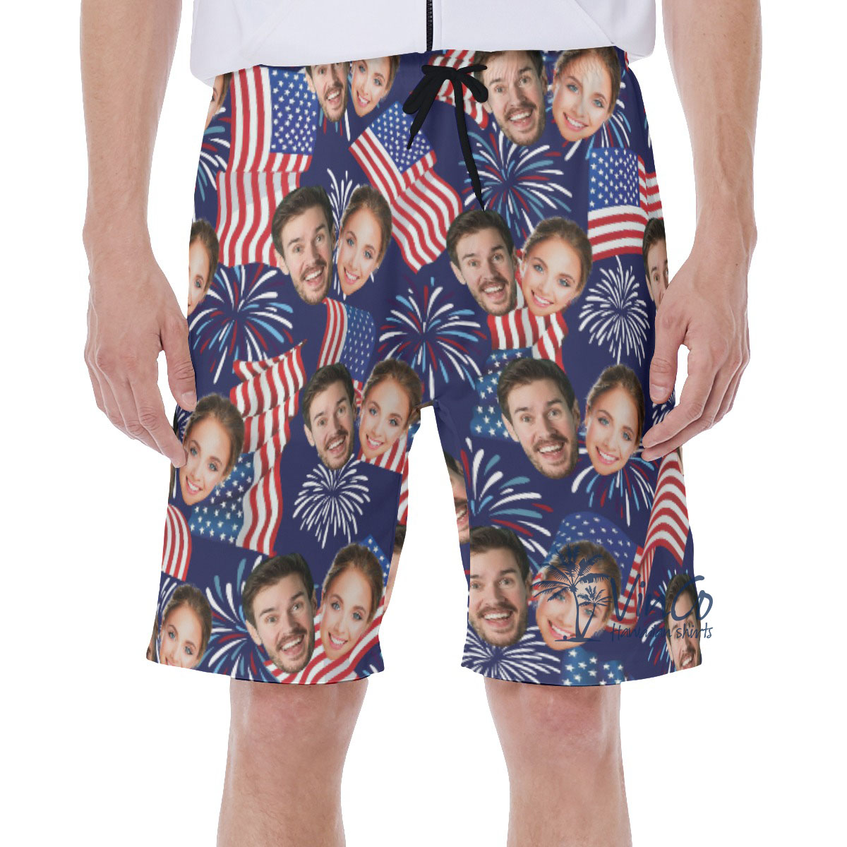 4th Of July Custom Men's Hawaiian Shorts With 2 Faces - variant image 1
