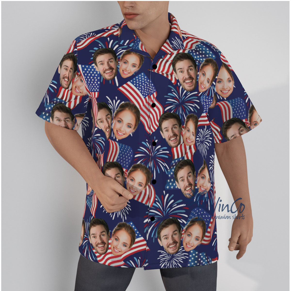 4th Of July Custom 2 Faces Hawaiian Shirt For Men - variant image 1