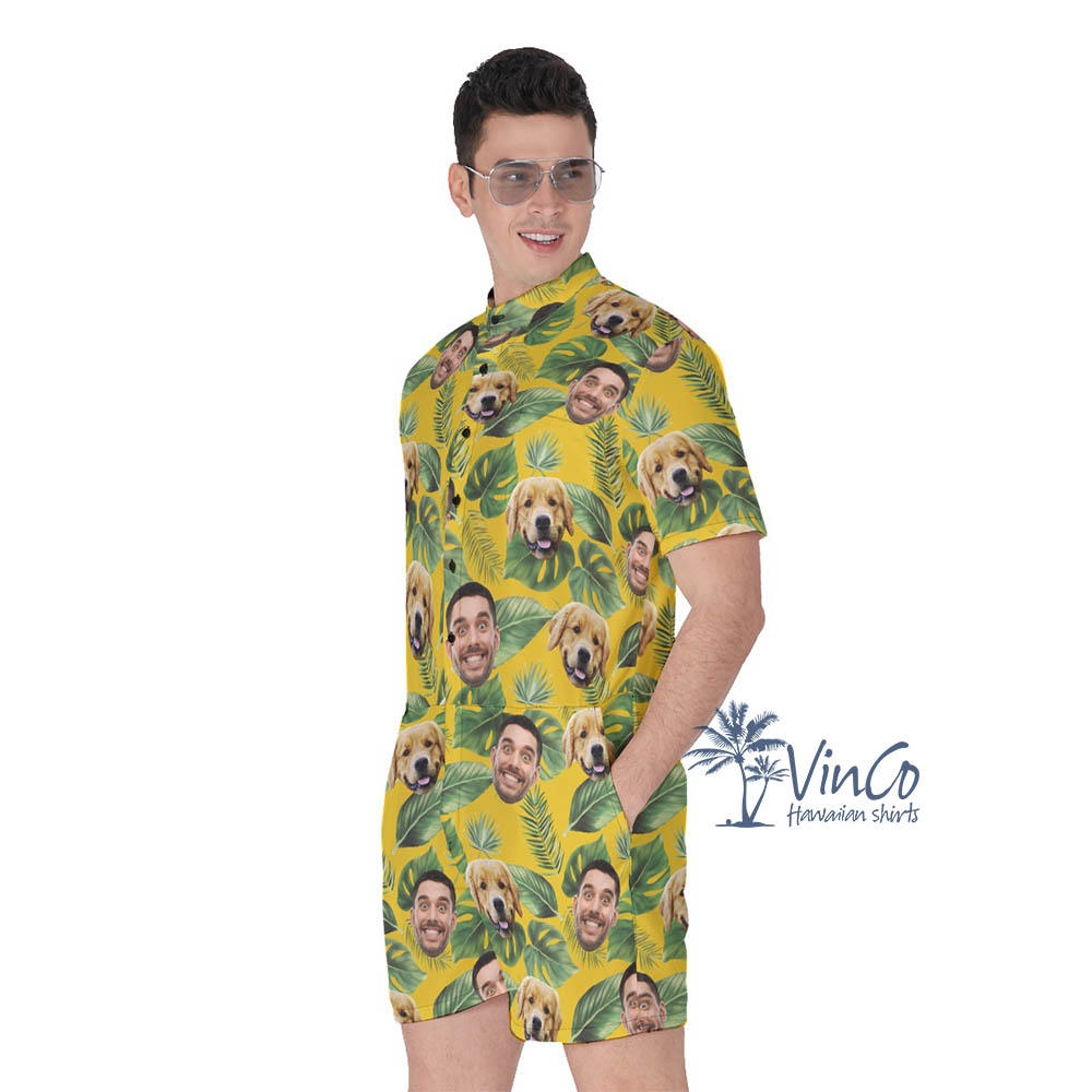 Custom Romper With Dog Face For Men