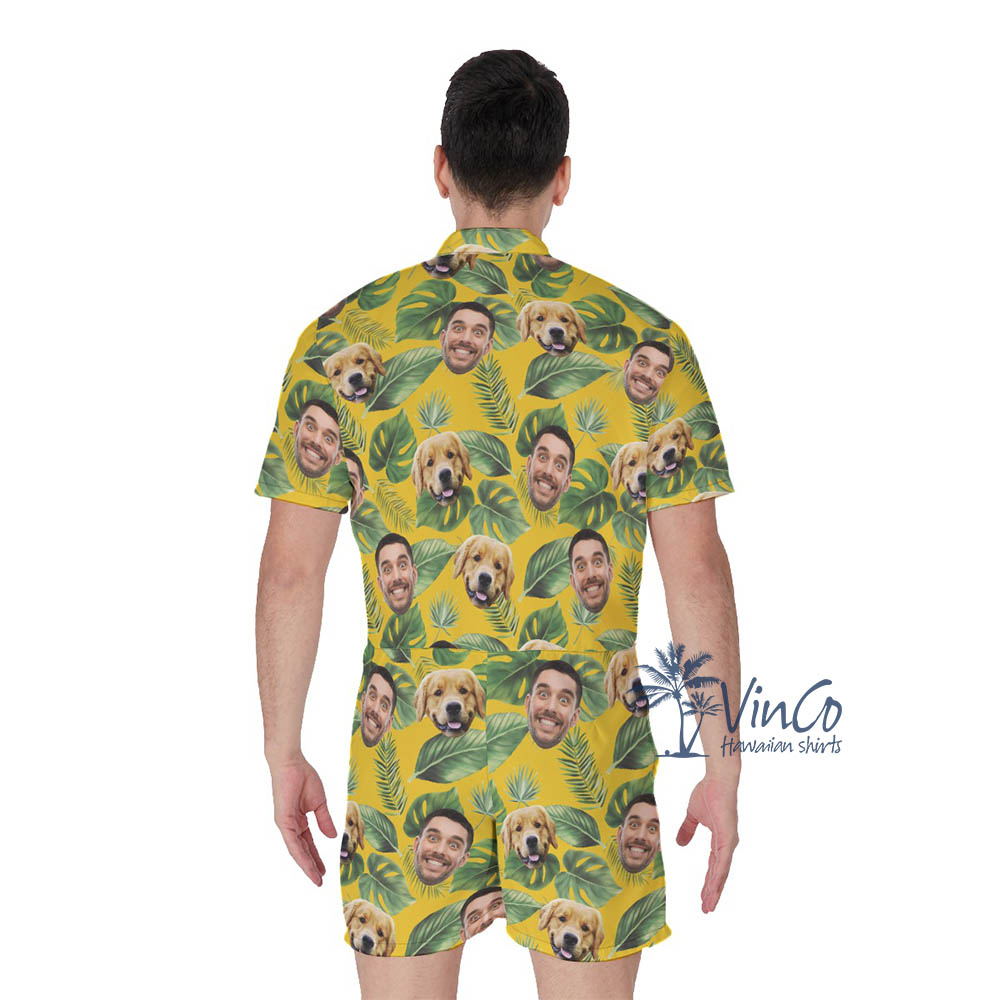 Custom Romper With Dog Face For Men
