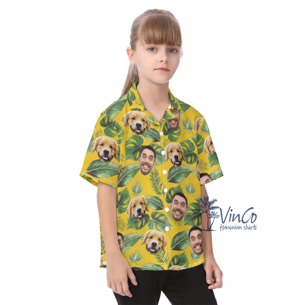 Custom 2 Faces Aloha Shirt For Kids