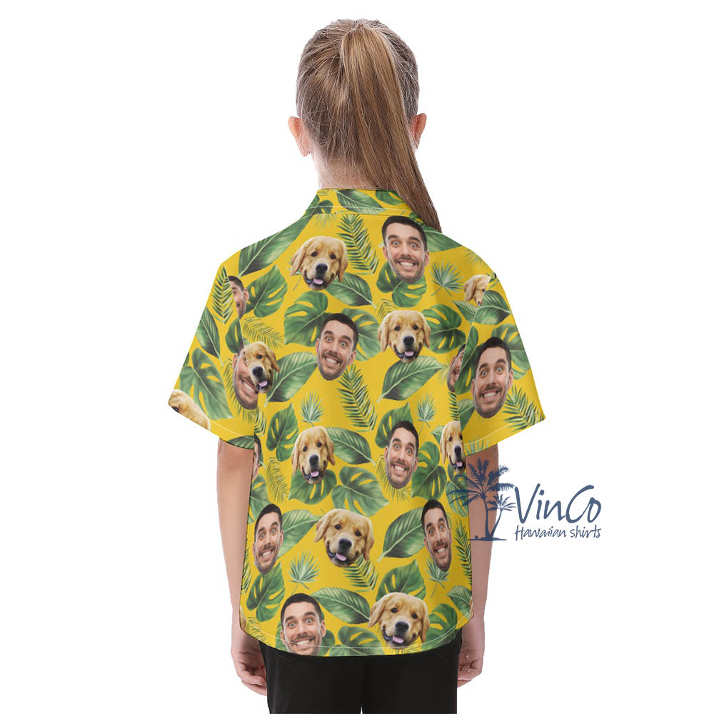 Custom 2 Faces Aloha Shirt For Kids