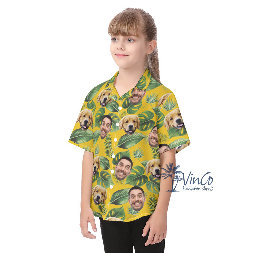 Custom 2 Faces Aloha Shirt For Kids