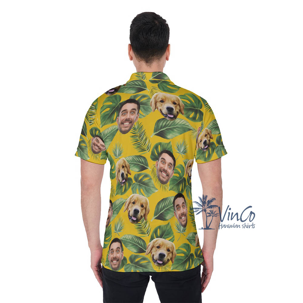 Tropical Custom Hawaiian Shirt With Dog Faces For Men