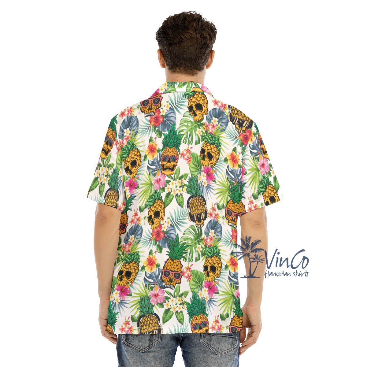 Funny Skull Pineapple Tropical Hawaiian Shirt