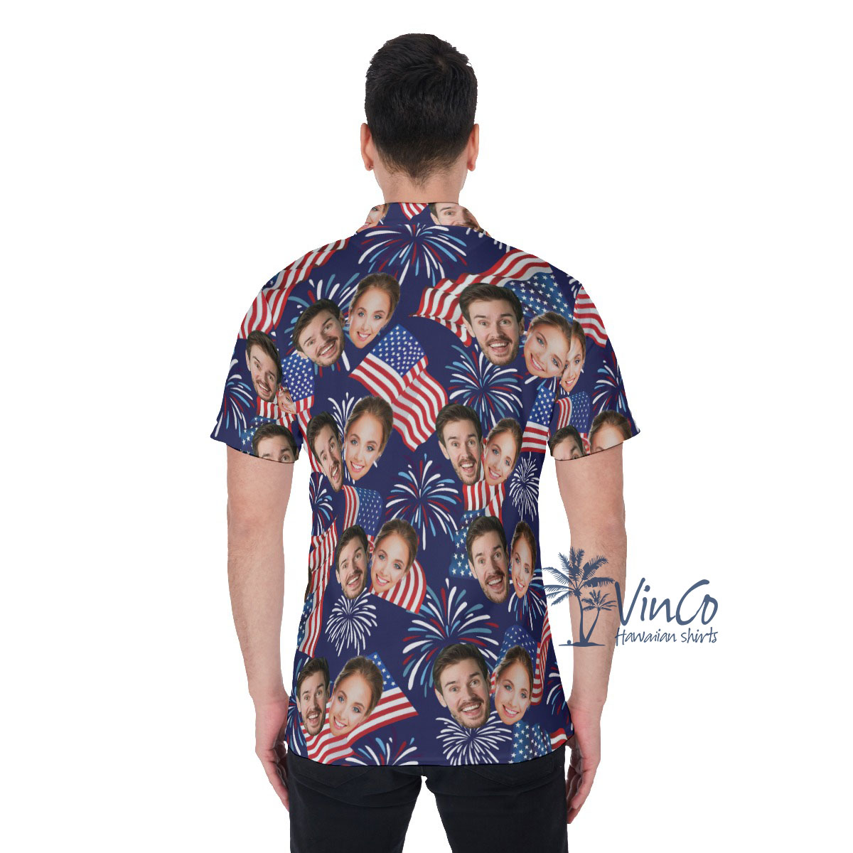 4th Of July Custom Men's Polo Shirt With 2 Faces