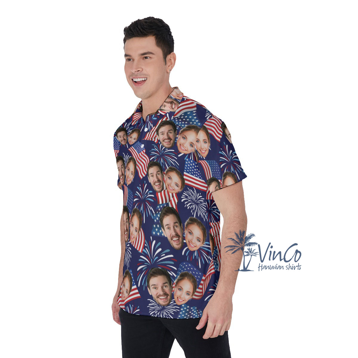 4th Of July Custom Men's Polo Shirt With 2 Faces