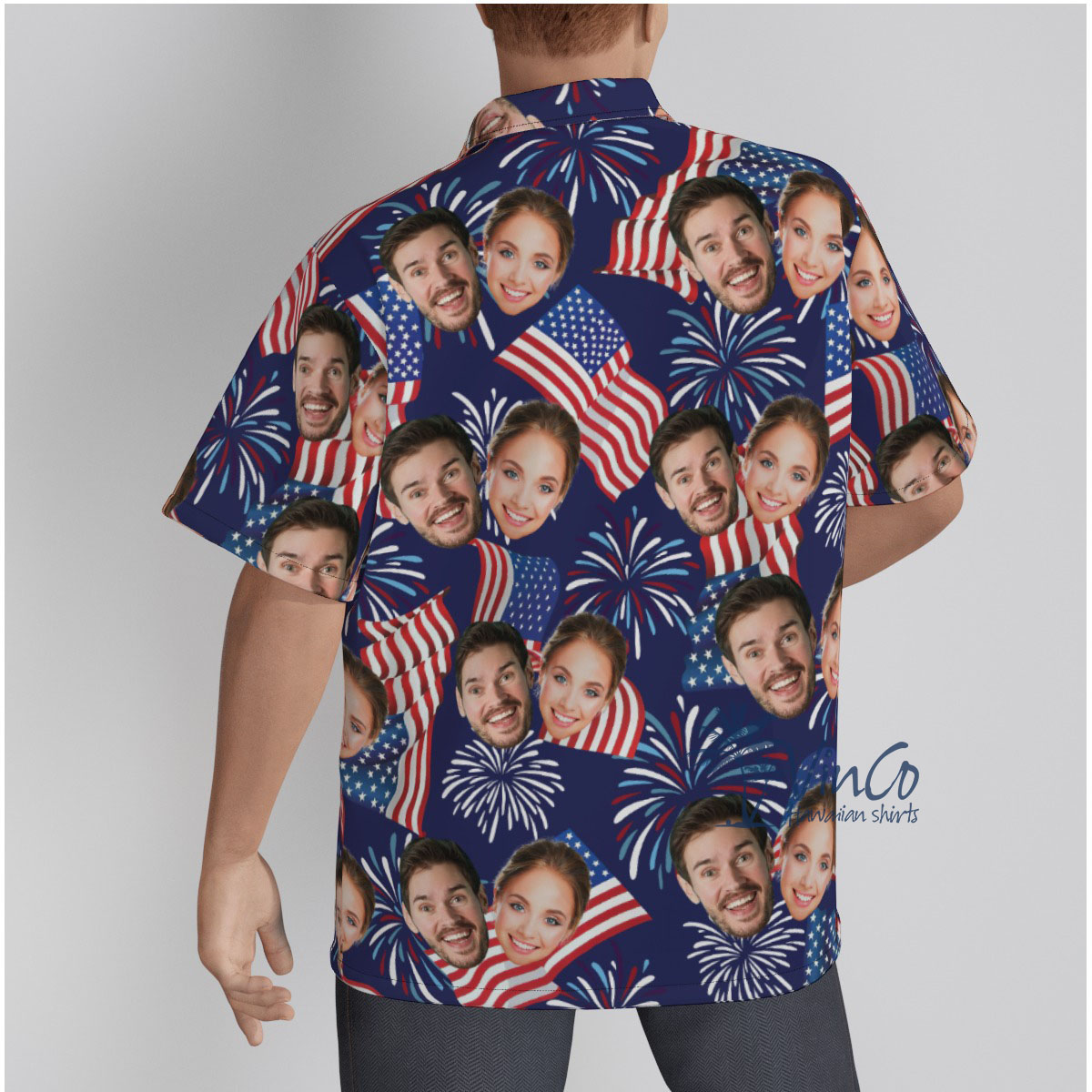 4th Of July Custom 2 Faces Hawaiian Shirt For Men