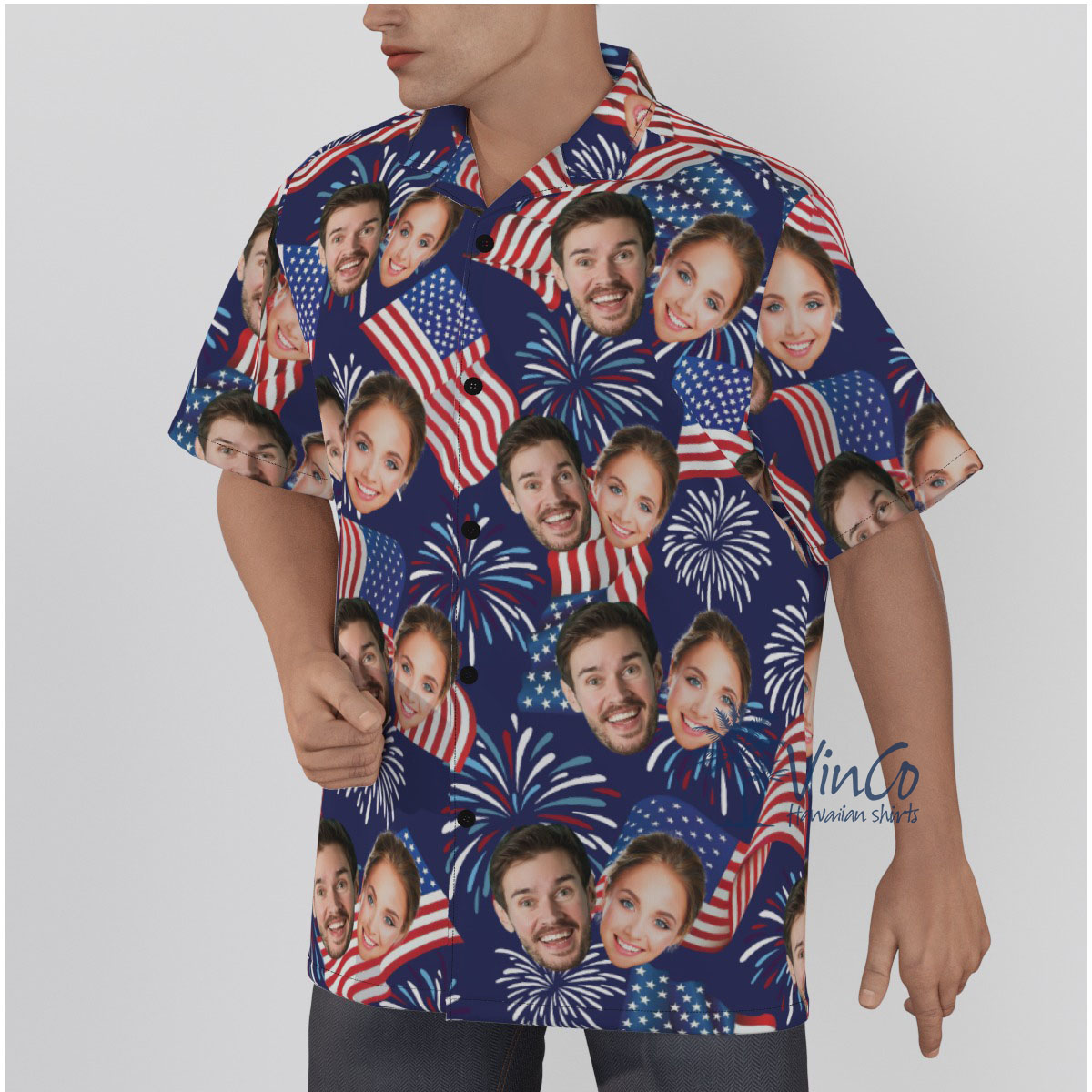 4th Of July Custom 2 Faces Hawaiian Shirt For Men