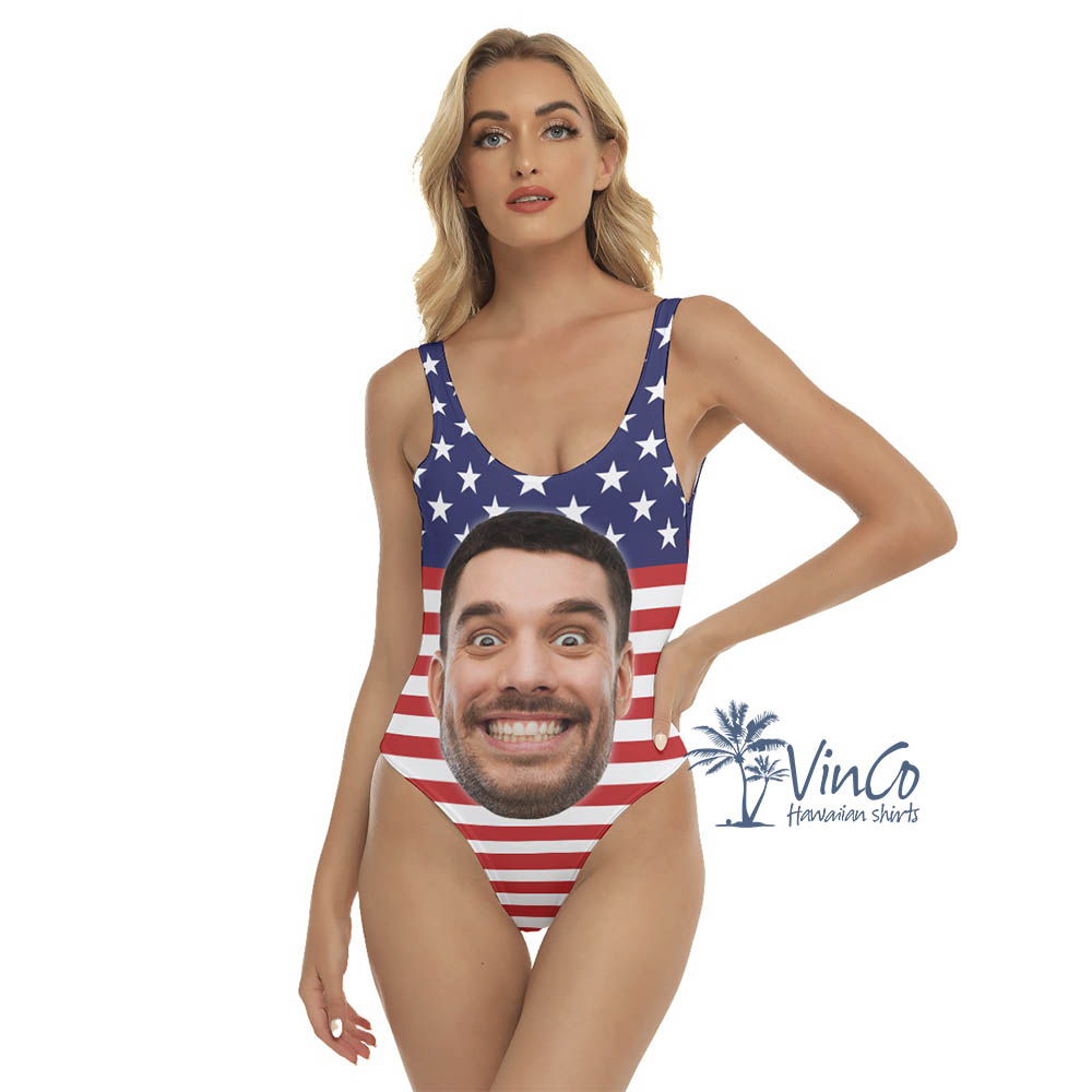 Funny Custom Face Women's Hawaiian Swimsuits - variant image 1