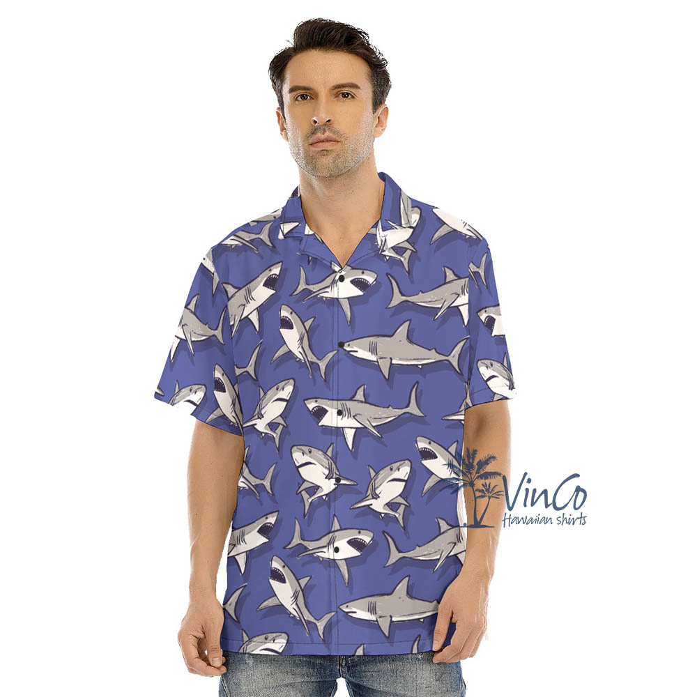 Shark Purple Hawaiian Shirts For Men - variant image 1