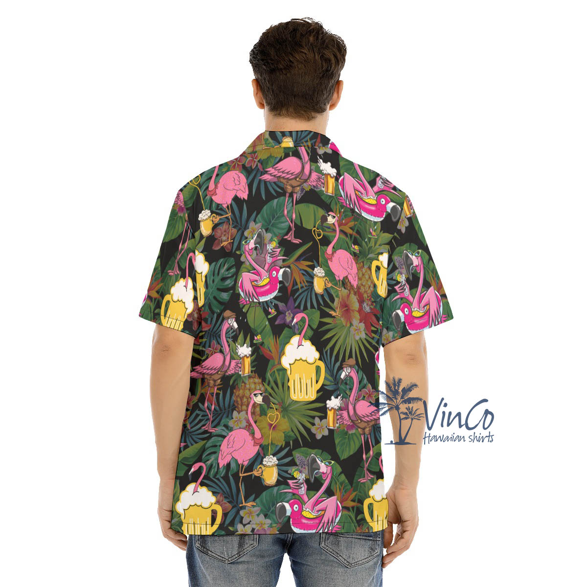 Funny Flamingo Beer Tropical Hawaiian Shirt