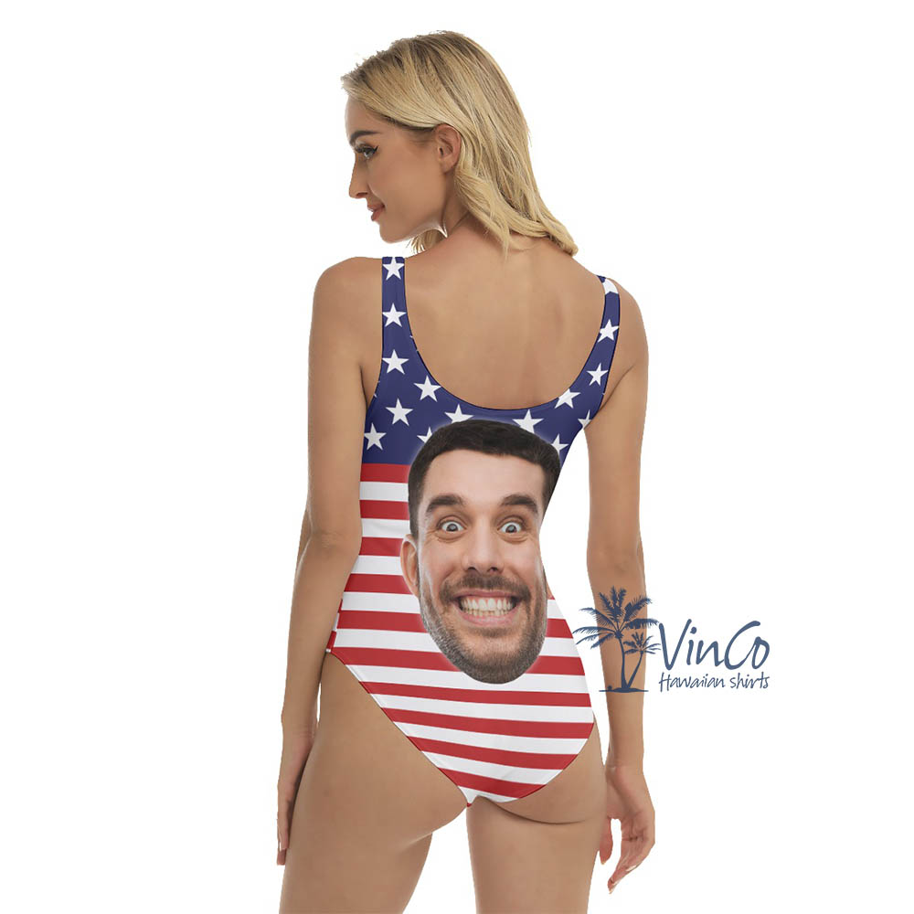 Funny Custom Face Women's Hawaiian Swimsuits